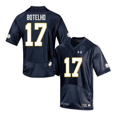 Notre Dame Fighting Irish Men's Jordan Botelho #17 Navy Under Armour Authentic Stitched College NCAA Football Jersey HEI3299UM